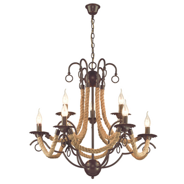 Metal Chandelier with Rope